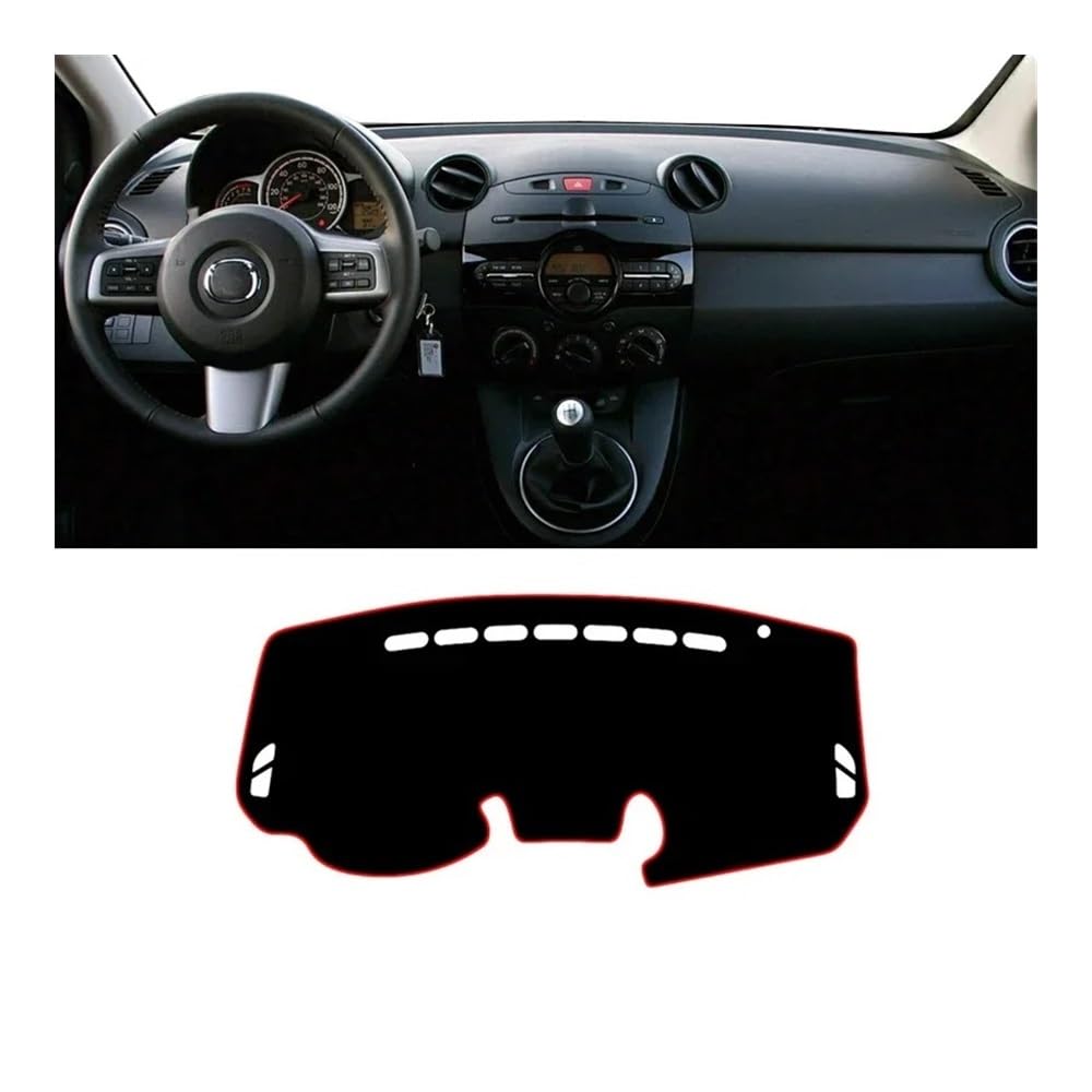 Armaturenbrett-Pad Auto Dashboard Abdeckung Dash Matte Sonnenschutz Anti-slip Pad Für Maz&da 2 DE Demio 2007 2008 2009 2010 2011 2012 2013 2014(LHD Red Side) von QGBUSQ