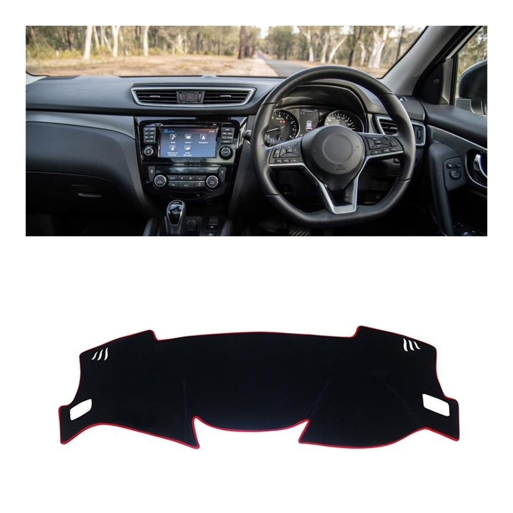 Armaturenbrett-Pad Auto Dashboard Abdeckung Dash Matte Sonnenschutz Instrument Schreibtisch Nicht-slip Pad Für N&issan Für Qashqai J11 2014 2015 2016 2017 2018 2019 2020(A Red Side RHD) von QGBUSQ