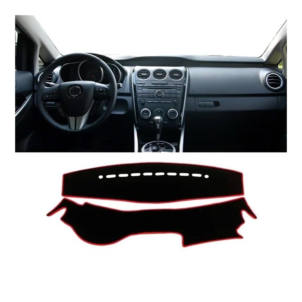 Armaturenbrett-Pad Auto Dashboard Abdeckung Dash Matte Sonnenschutz Nicht-slip Pad Für Maz&da Für CX-7 Für CX7 2006 2007 2008 2009 2010 2011 2012(LHD Red Side) von QGBUSQ