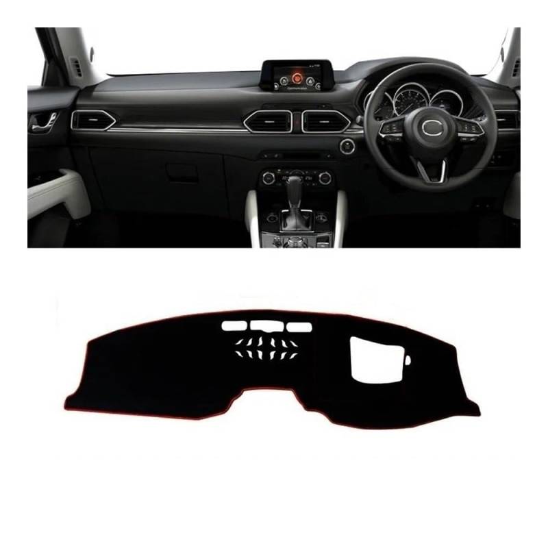 Armaturenbrett-Pad Auto Dashboard Abdeckung Dash Matte Sonnenschutz Nicht-slip Pad Für Maz&da Für CX-8 Für CX8 KG 2017 2018 2019 2020 2021 2022 2023(RHD with HUD Red) von QGBUSQ