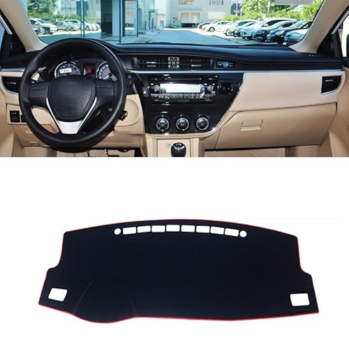 Armaturenbrett-Pad Auto Dashboard Abdeckung Dash Matte Sonnenschutz Nicht-slip Pad Für Toy&ota Für Coro┐lla E170 E180 2014 2015 2016 2017 2018(A LHD Red Side) von QGBUSQ