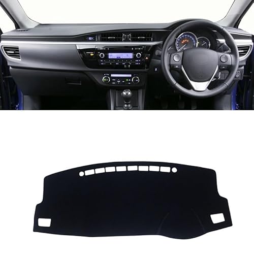 Armaturenbrett-Pad Auto Dashboard Abdeckung Dash Matte Sonnenschutz Nicht-slip Pad Für Toy&ota Für Coro┐lla E170 E180 2014 2015 2016 2017 2018(A RHD Black Side) von QGBUSQ