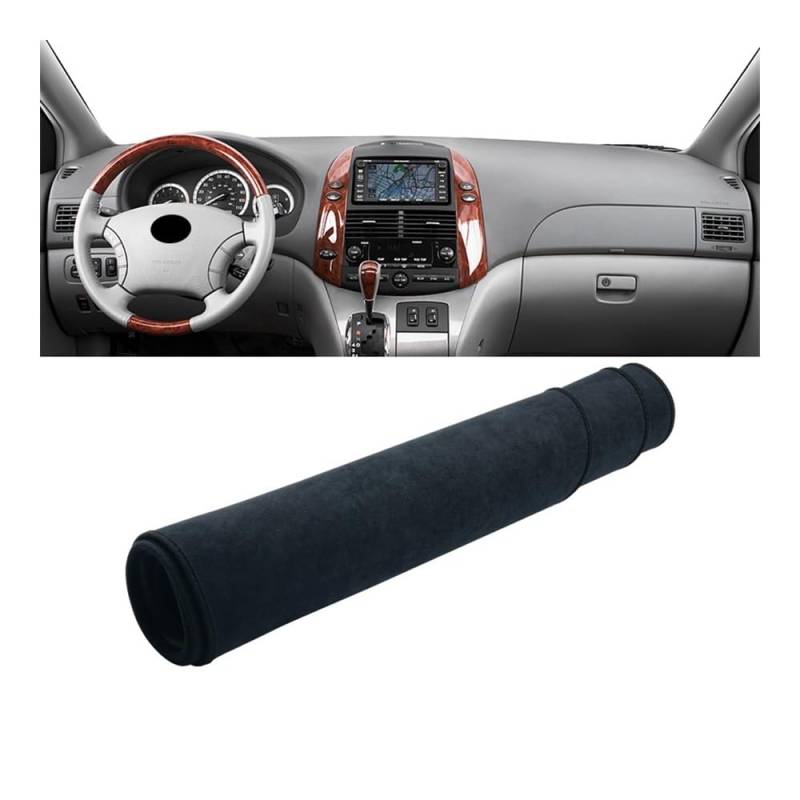 Armaturenbrett-Pad Auto Dashboard Abdeckung Dash Matte Sonnenschutz Nicht-slip Pad Für Toy&ota Für Sienna Für XL20 2004 2005 2006 2007 2008 2009 2010(B Black) von QGBUSQ