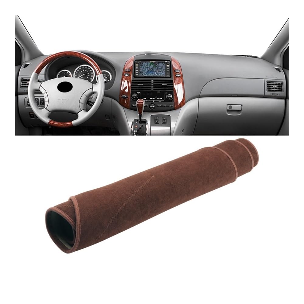 Armaturenbrett-Pad Auto Dashboard Abdeckung Dash Matte Sonnenschutz Nicht-slip Pad Für Toy&ota Für Sienna Für XL20 2004 2005 2006 2007 2008 2009 2010(B Brown) von QGBUSQ