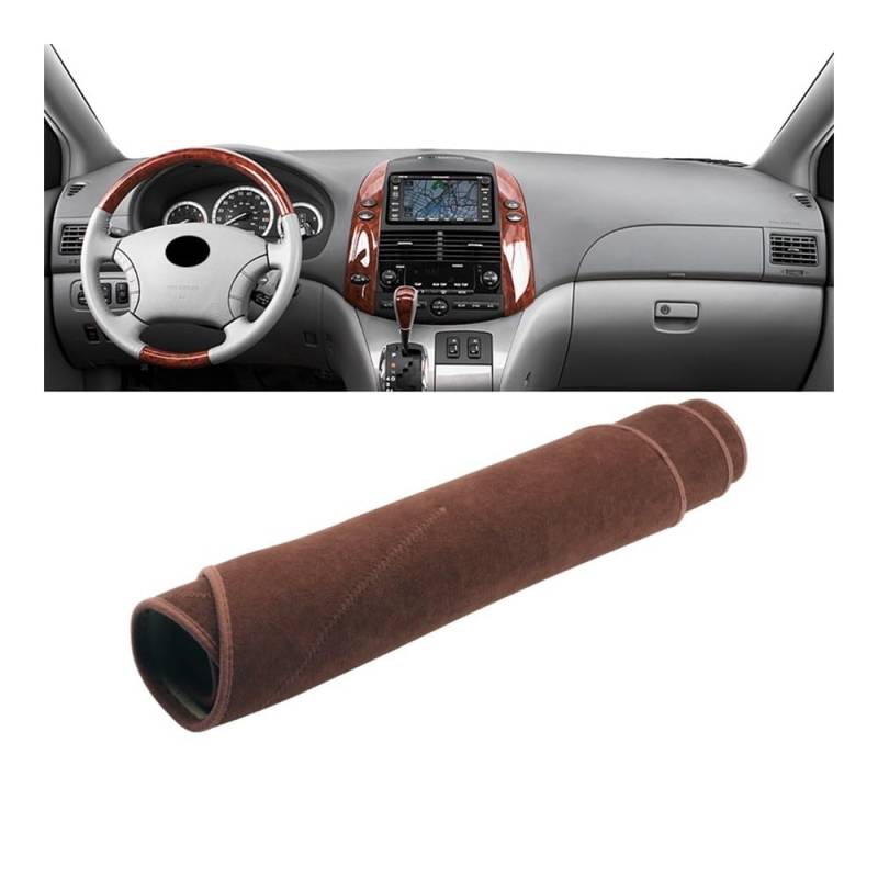 Armaturenbrett-Pad Auto Dashboard Abdeckung Dash Matte Sonnenschutz Nicht-slip Pad Für Toy&ota Für Sienna Für XL20 2004 2005 2006 2007 2008 2009 2010(B Brown) von QGBUSQ