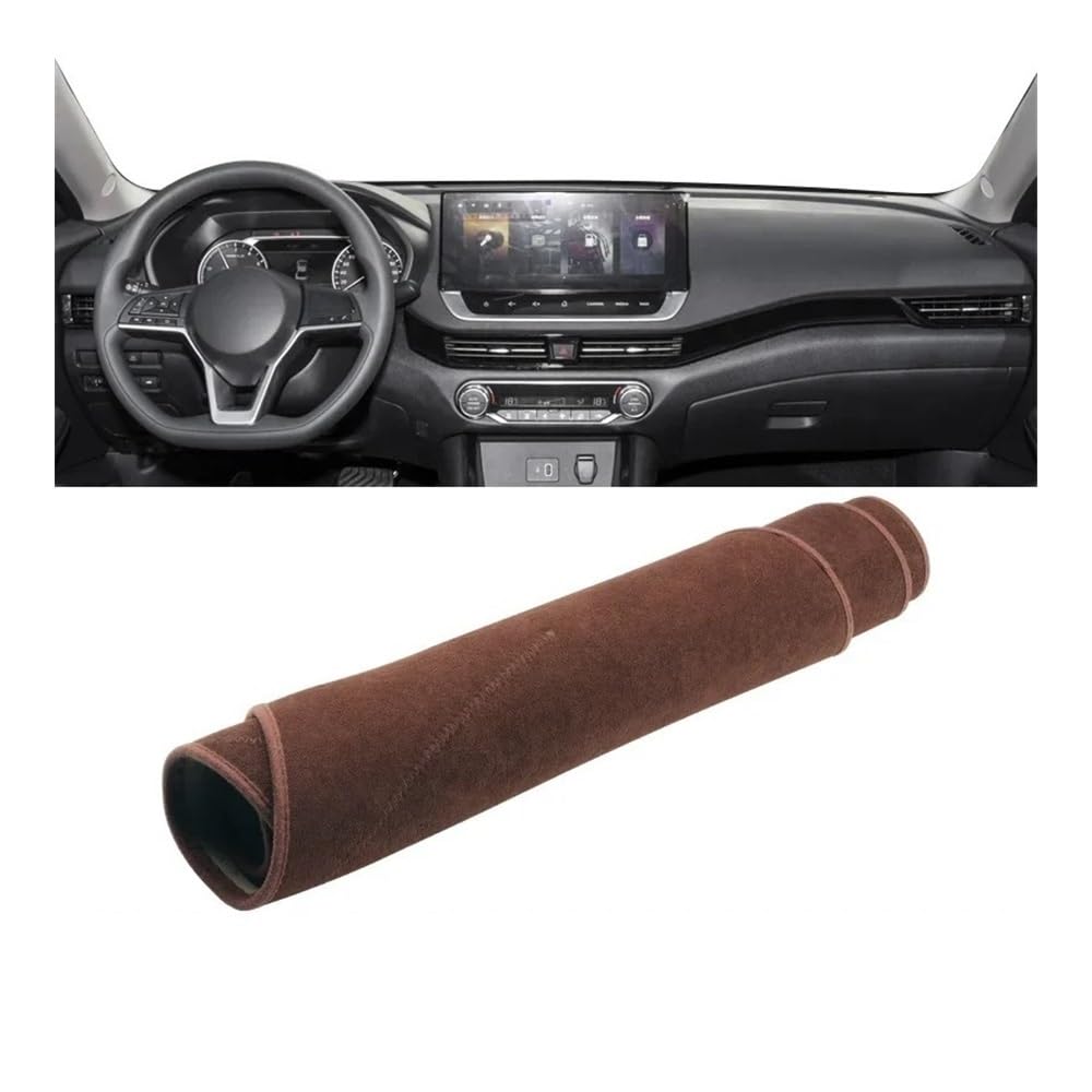 Armaturenbrett-Pad Auto Dashboard Abdeckung Dash Matte Sonnenschutz Nicht-slip Pad Innen Für N&issan Für Sylphy Sentra E-power 2022 2023 2024(B Brown) von QGBUSQ