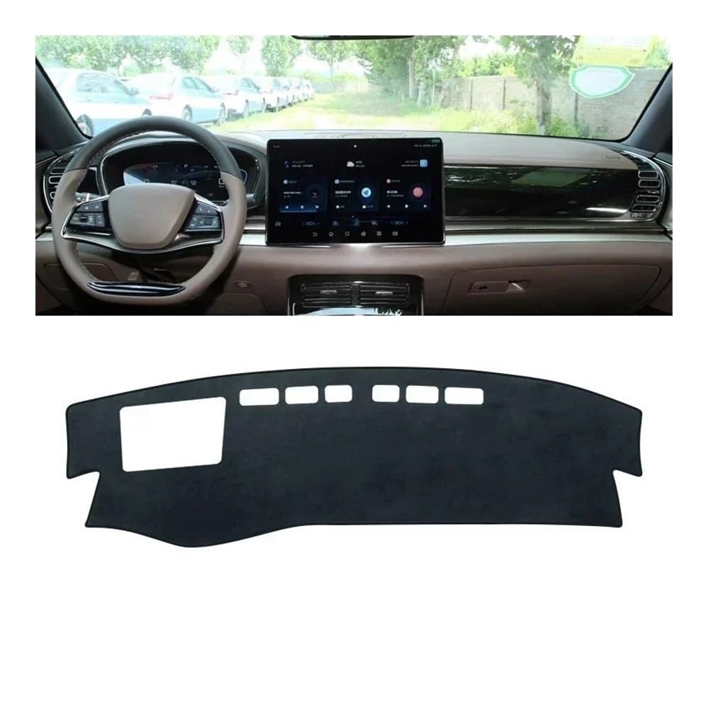 Armaturenbrett-Pad Auto Dashboard Abdeckung Dash Matte Sonnenschutz Vermeiden Licht Nicht-slip Pad Für BYD Für Han EV DM-ich 2020 2021 2022 2023 2024(With HUD Black) von QGBUSQ