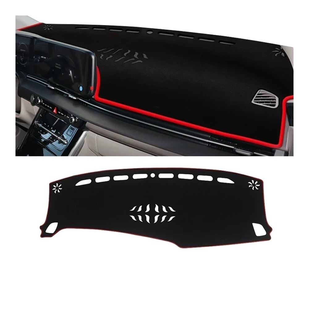 Armaturenbrett-Pad Auto Dashboard Abdeckung Dash Matte Sonnenschutz Vermeiden Licht Nicht-slip Pad Für Kia Für Karneval KA4 2020 2021 2022 2023 2024(A Red side LHD) von QGBUSQ