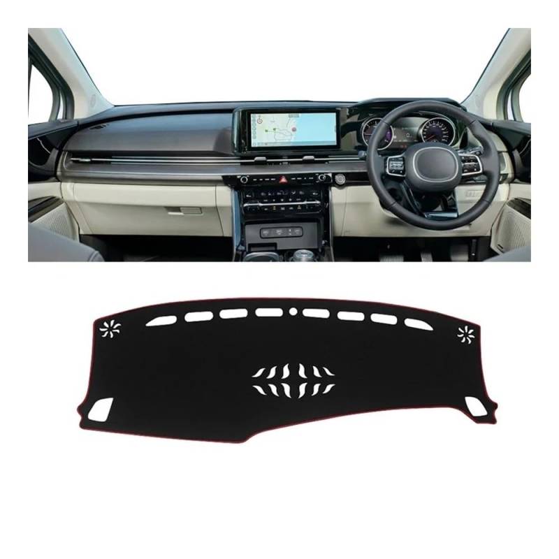 Armaturenbrett-Pad Auto Dashboard Abdeckung Dash Matte Sonnenschutz Vermeiden Licht Nicht-slip Pad Für Kia Für Karneval KA4 2020 2021 2022 2023 2024(A Red side RHD) von QGBUSQ