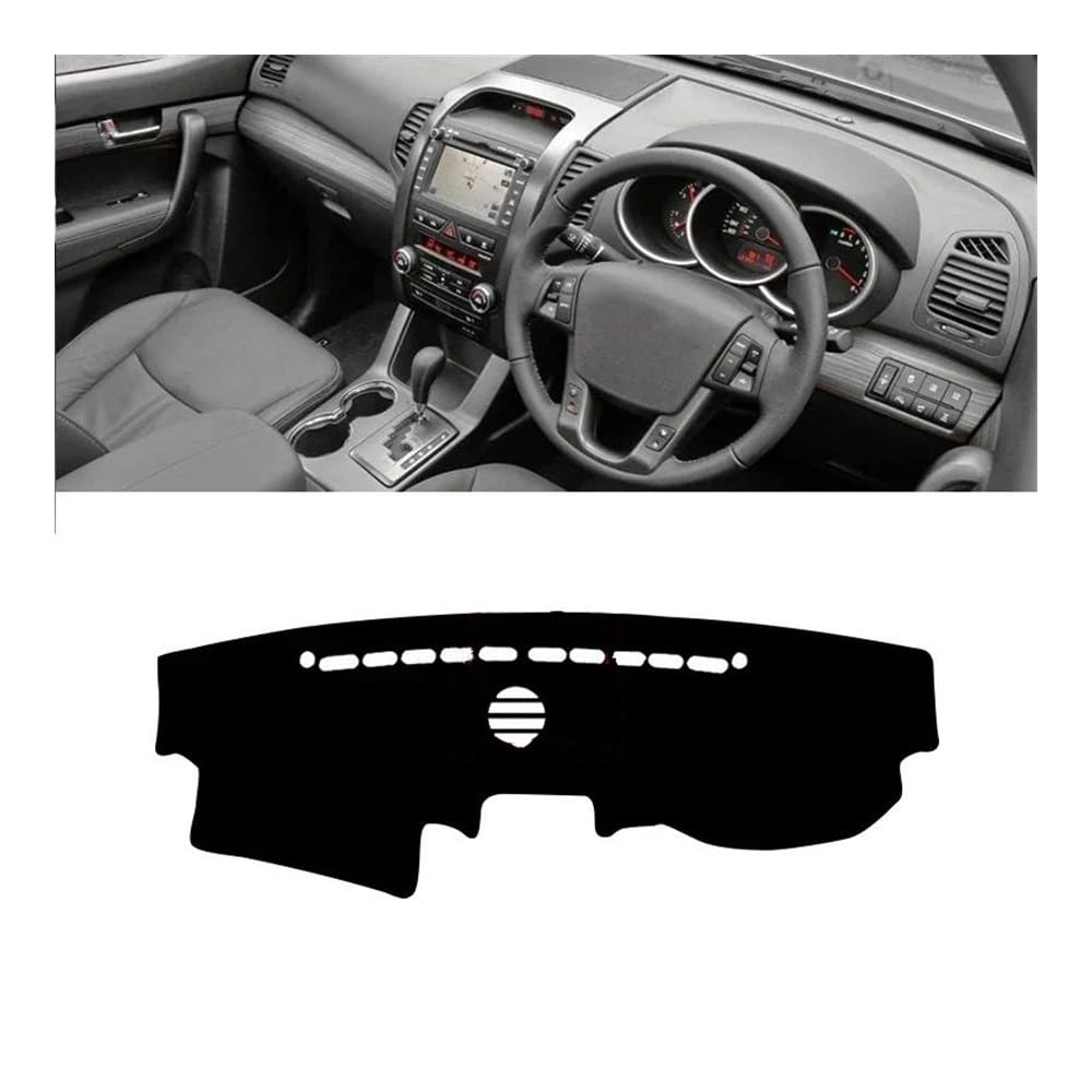 Armaturenbrett-Pad Auto Dashboard Abdeckung Dash Matte Sonnenschutz Vermeiden Licht Nicht-slip Pad Innen Für Kia Für Sorento 2 XM 2009 2010 2011 2012(RHD Audio Black) von QGBUSQ