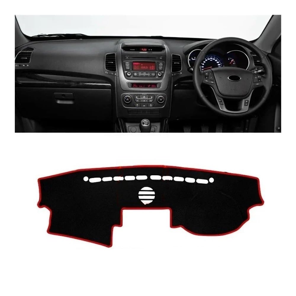 Armaturenbrett-Pad Auto Dashboard Abdeckung Dash Matte Sonnenschutz Vermeiden Licht Nicht-slip Pad Innen Für Kia Für Sorento 2 XM 2013 2014(A RHD Audio Red) von QGBUSQ