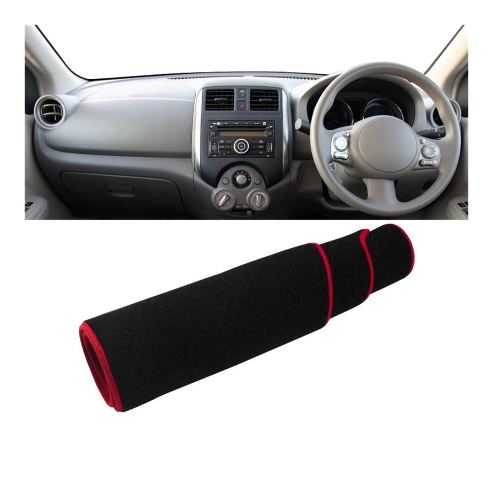 Armaturenbrett-Pad Auto Dashboard Abdeckung Fall Sonnenschutz Matte Für N&issan Für Versa Für Limousine N17 2012 2013 2014 2015 2016 2017 2018 2019(RHD Red Side) von QGBUSQ