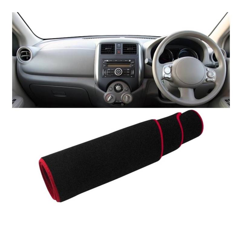Armaturenbrett-Pad Auto Dashboard Abdeckung Fall Sonnenschutz Matte Für N&issan Für Versa Für Limousine N17 2012 2013 2014 2015 2016 2017 2018 2019(RHD Red Side) von QGBUSQ