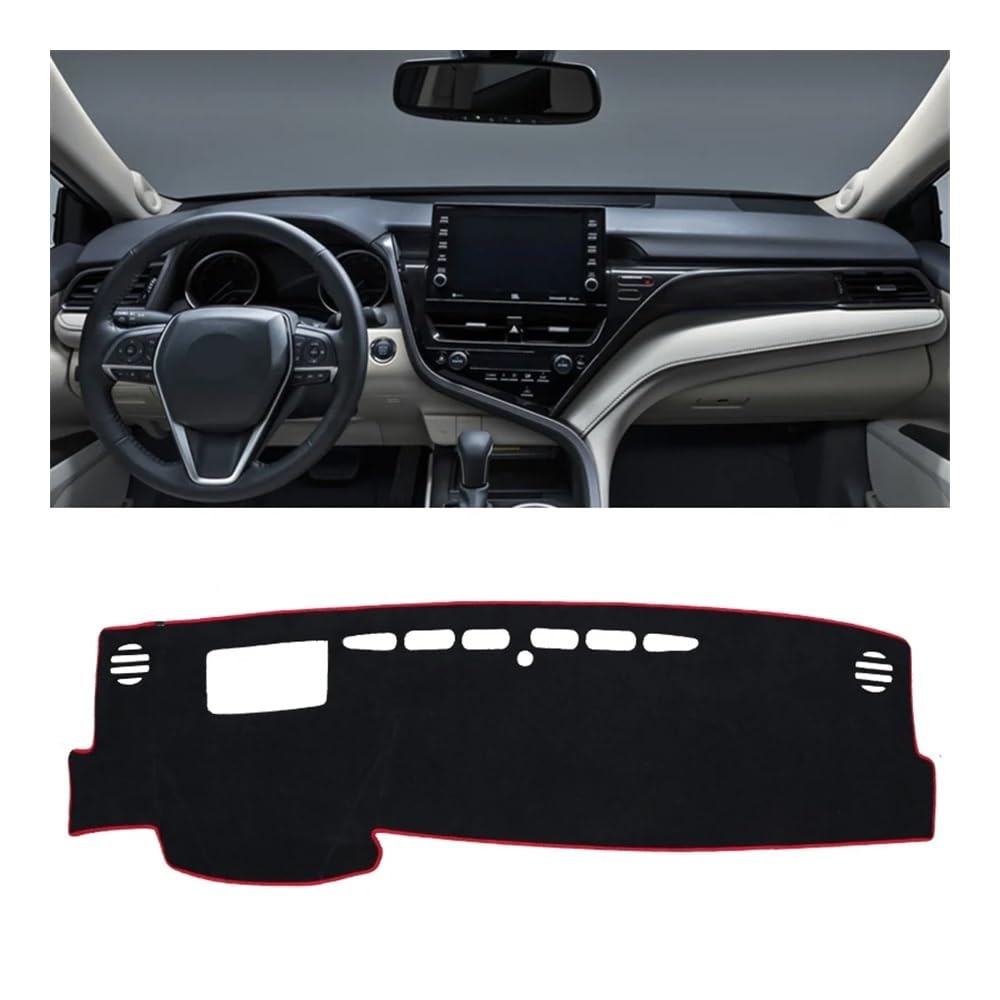 Armaturenbrett-Pad Auto Dashboard Abdeckung Matte Auto Dash Board Sonnenschutz Pad Schutz Für Toy&ota Für Camry XV70 70 2018 2019 2020 2021 2022 2023(A LHD Red Side) von QGBUSQ