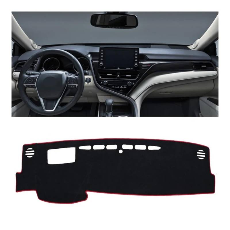 Armaturenbrett-Pad Auto Dashboard Abdeckung Matte Auto Dash Board Sonnenschutz Pad Schutz Für Toy&ota Für Camry XV70 70 2018 2019 2020 2021 2022 2023(A LHD Red Side) von QGBUSQ