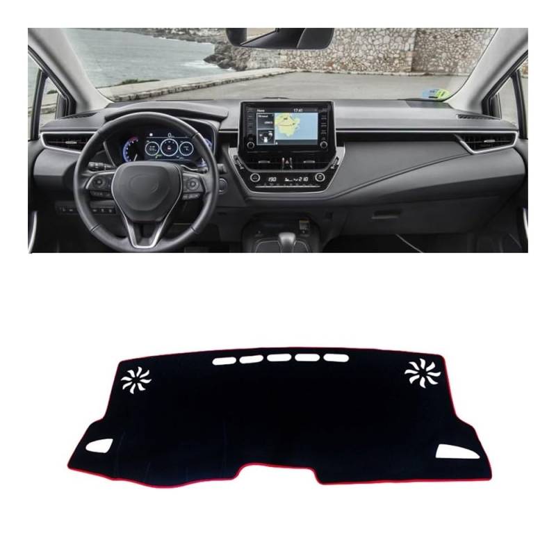 Armaturenbrett-Pad Auto Dashboard Abdeckung Matte Dash Board Sonnenschutz Pad Fall Für Toy&ota Für Coro┐lla E210 12th 2019 2020 2021 2022 2023(A LHD Red Side) von QGBUSQ