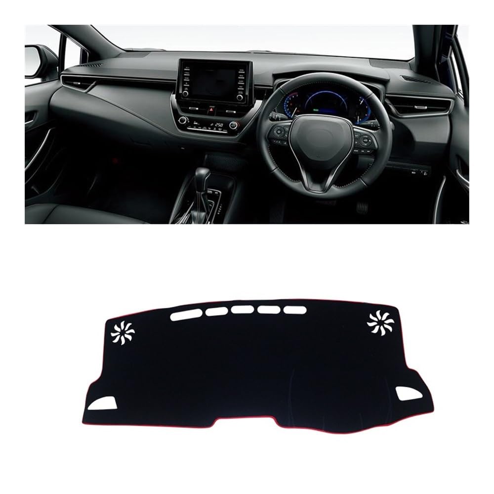 Armaturenbrett-Pad Auto Dashboard Abdeckung Matte Dash Board Sonnenschutz Pad Fall Für Toy&ota Für Coro┐lla E210 12th 2019 2020 2021 2022 2023(A RHD Red Side) von QGBUSQ