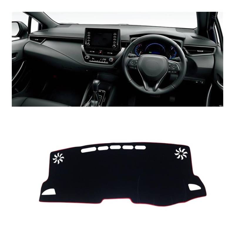 Armaturenbrett-Pad Auto Dashboard Abdeckung Matte Dash Board Sonnenschutz Pad Fall Für Toy&ota Für Coro┐lla E210 12th 2019 2020 2021 2022 2023(A RHD Red Side) von QGBUSQ