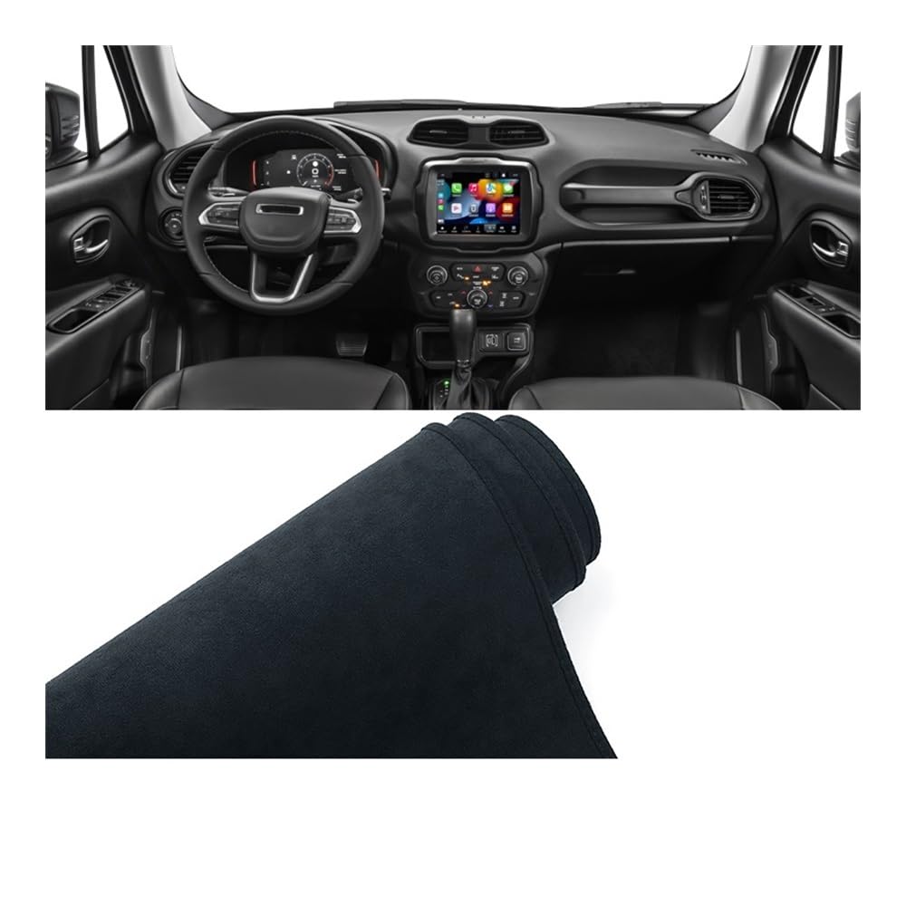 Armaturenbrett-Pad Auto Dashboard Abdeckung Matte Instrument Panel Teppiche Für J&eep Für Renegade BU 2015 2016 2017 2018 2019 2020 2021 2022 2023(B Black) von QGBUSQ