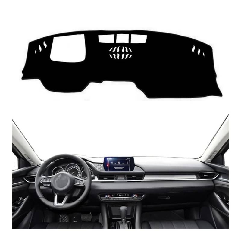 Armaturenbrett-Pad Auto Dashboard Abdeckung Matte Kissen Dash Sonnenschutzdach Teppich Für Maz&da 6 GJ GL Atenza 2018 2019 2020 2021 2022 2023(With HUD LHD,Black Edge) von QGBUSQ