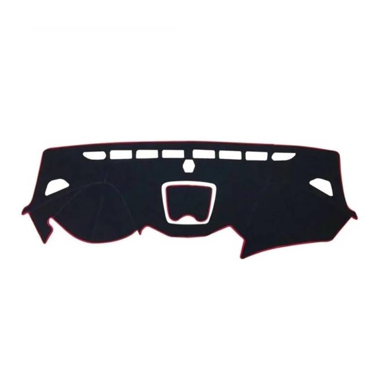 Armaturenbrett-Pad Auto Dashboard Abdeckung Matte Pad Dash Sonnenschutz Teppich Für Hyun&dai Für Santa Fe IX45 DM 2013 2014 2015 2016 2017 2018(LHD,Black(Red Edge)) von QGBUSQ