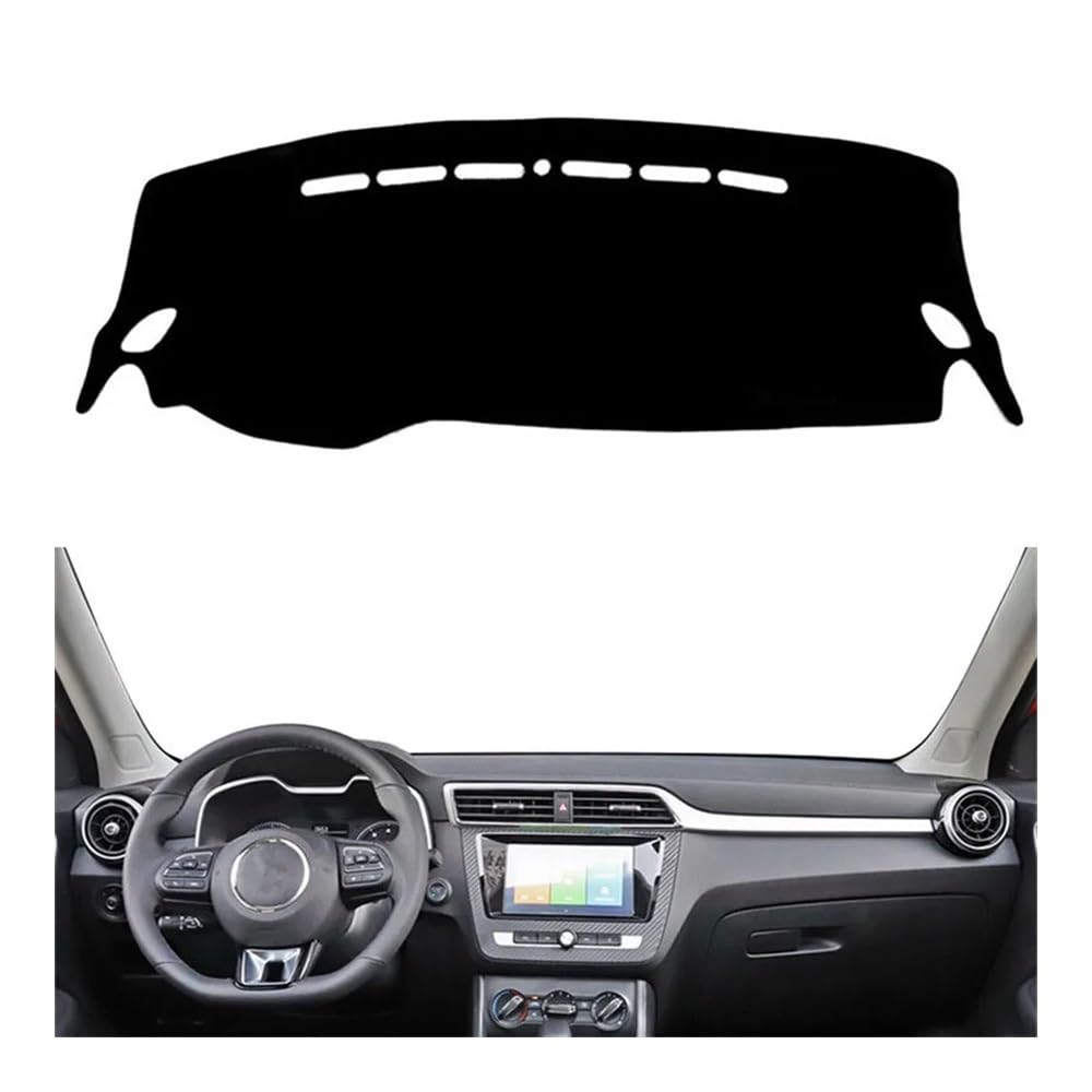 Armaturenbrett-Pad Auto Dashboard Abdeckung Matte Pad Dashmat Sonnenschirm Schützen Teppich Dash Teppich Für MG Für ZS EV 2017 2018 2019 2020 2021 2022 2023(Left Hand Drive,Black Edge) von QGBUSQ