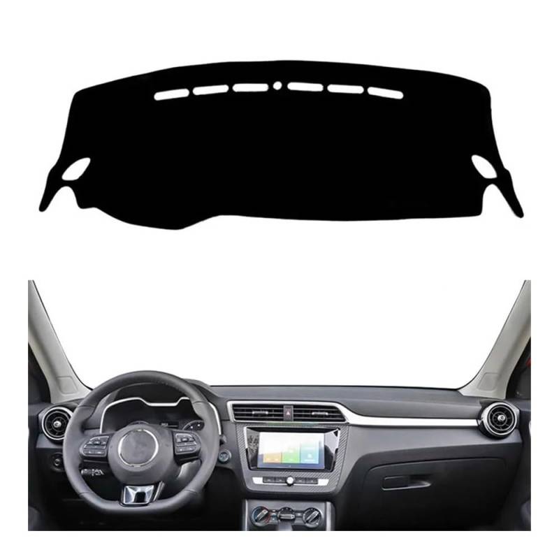 Armaturenbrett-Pad Auto Dashboard Abdeckung Matte Pad Dashmat Sonnenschirm Schützen Teppich Dash Teppich Für MG Für ZS EV 2017 2018 2019 2020 2021 2022 2023(Left Hand Drive,Black Edge) von QGBUSQ
