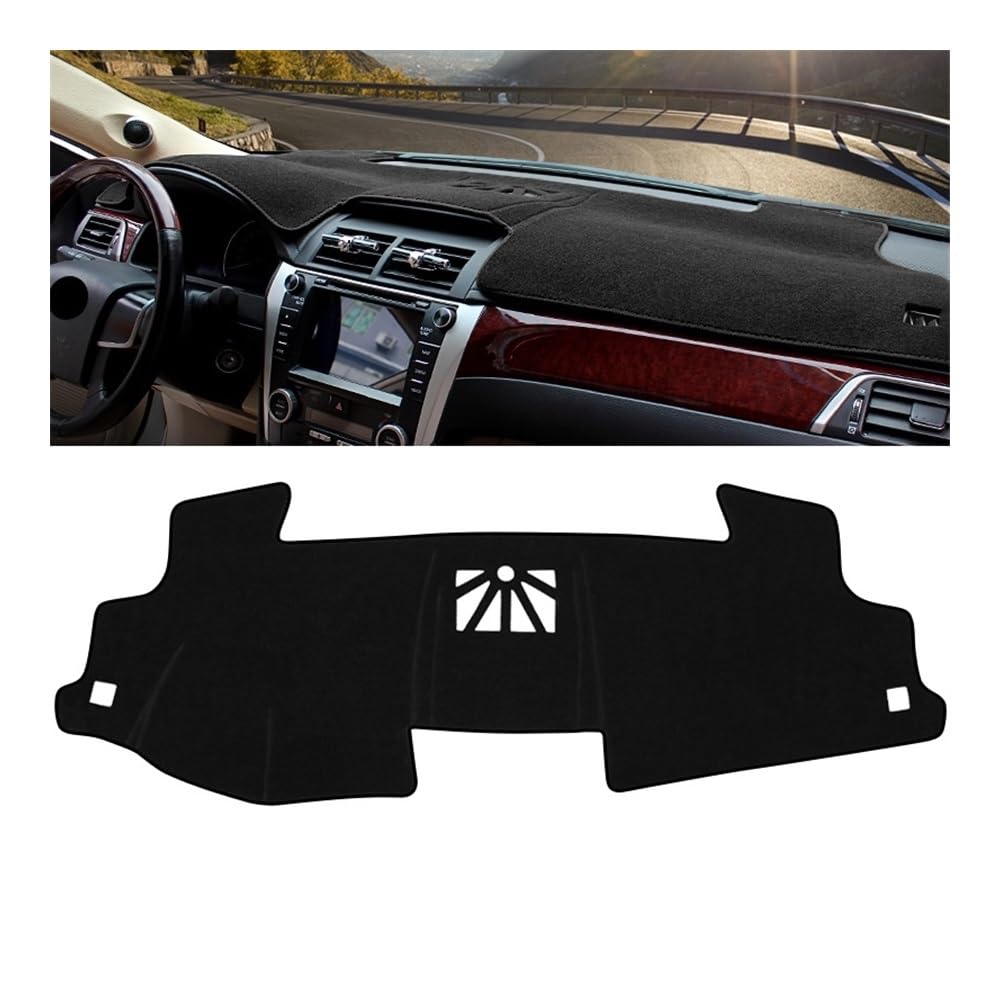 Armaturenbrett-Pad Auto Dashboard Abdeckung Sonnenschutz Matte Vermeiden Licht Pad Fall Teppiche Für Toy&ota Für Camry XV50 50 2012 2013 2014 2015 2016 2017(LHD Black Side) von QGBUSQ