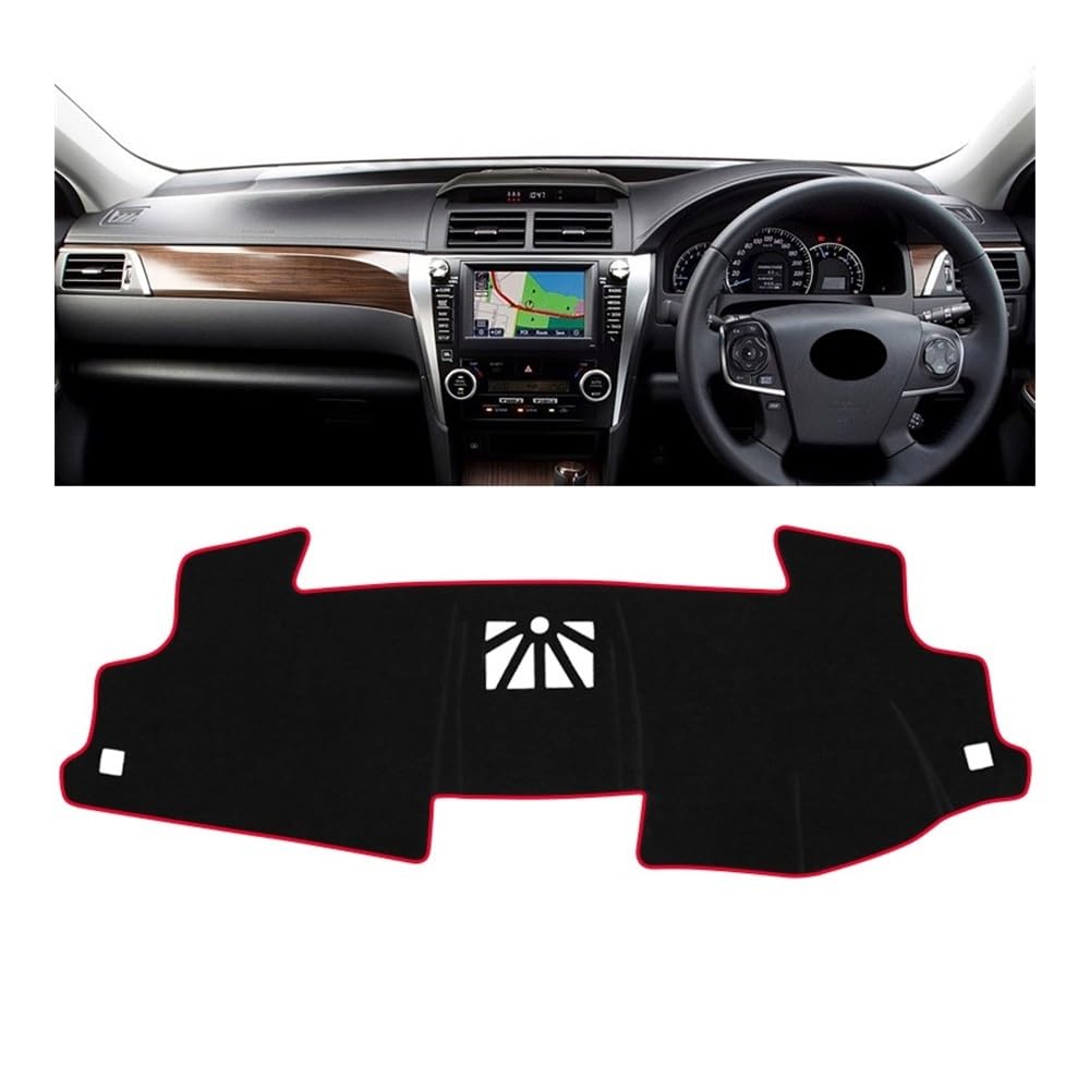 Armaturenbrett-Pad Auto Dashboard Abdeckung Sonnenschutz Matte Vermeiden Licht Pad Fall Teppiche Für Toy&ota Für Camry XV50 50 2012 2013 2014 2015 2016 2017(RHD Red Side) von QGBUSQ