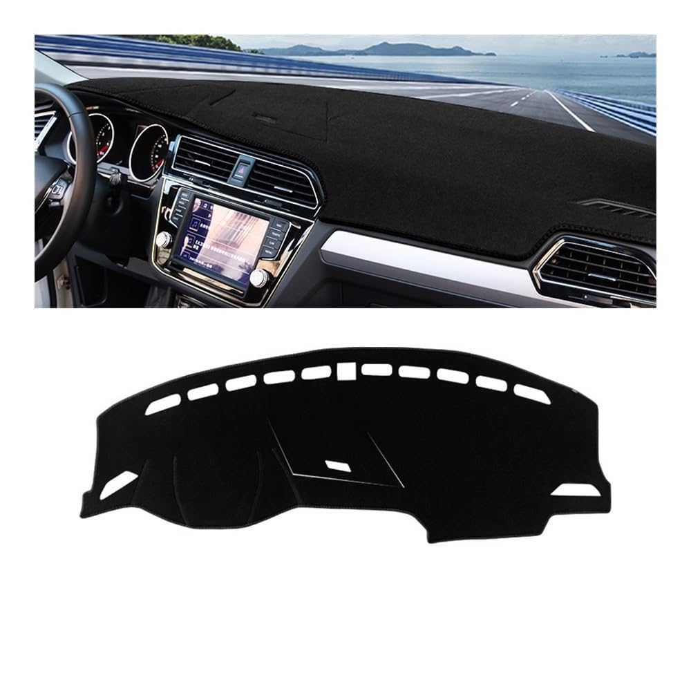 Armaturenbrett-Pad Auto Dashboard Abdeckung Sonnenschutz Matte Vermeiden Licht Pads Für V&W Für T&iguan MK2 R Linie 2016 2017 2018 2019 2020 2021 2022 2023(A Black Side LHD) von QGBUSQ