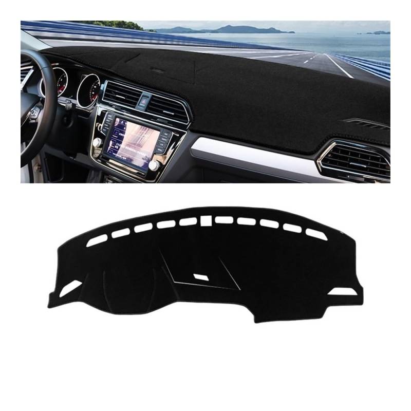 Armaturenbrett-Pad Auto Dashboard Abdeckung Sonnenschutz Matte Vermeiden Licht Pads Für V&W Für T&iguan MK2 R Linie 2016 2017 2018 2019 2020 2021 2022 2023(A Black Side LHD) von QGBUSQ