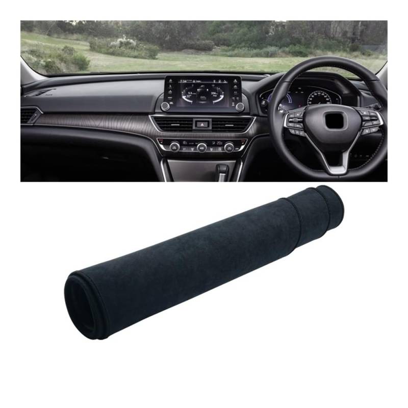 Armaturenbrett-Pad Auto Dashboard Abdeckung Sonnenschutz Matte Vermeiden Licht Pads Non-Slip Fall Teppiche Für Hon┐da Für Accord 10th 2018 2019 2020 2021 2022(B RHD Black) von QGBUSQ