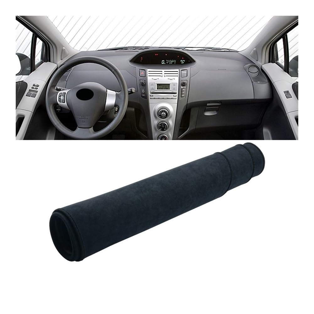 Armaturenbrett-Pad Auto Dashboard Abdeckung Sonnenschutz Matten Anti-Slip Fall Instrument Panel Teppiche Für Toy&ota Für Yaris Vitz 2006 2007 2008 2009 2010 2011(B LHD Black) von QGBUSQ