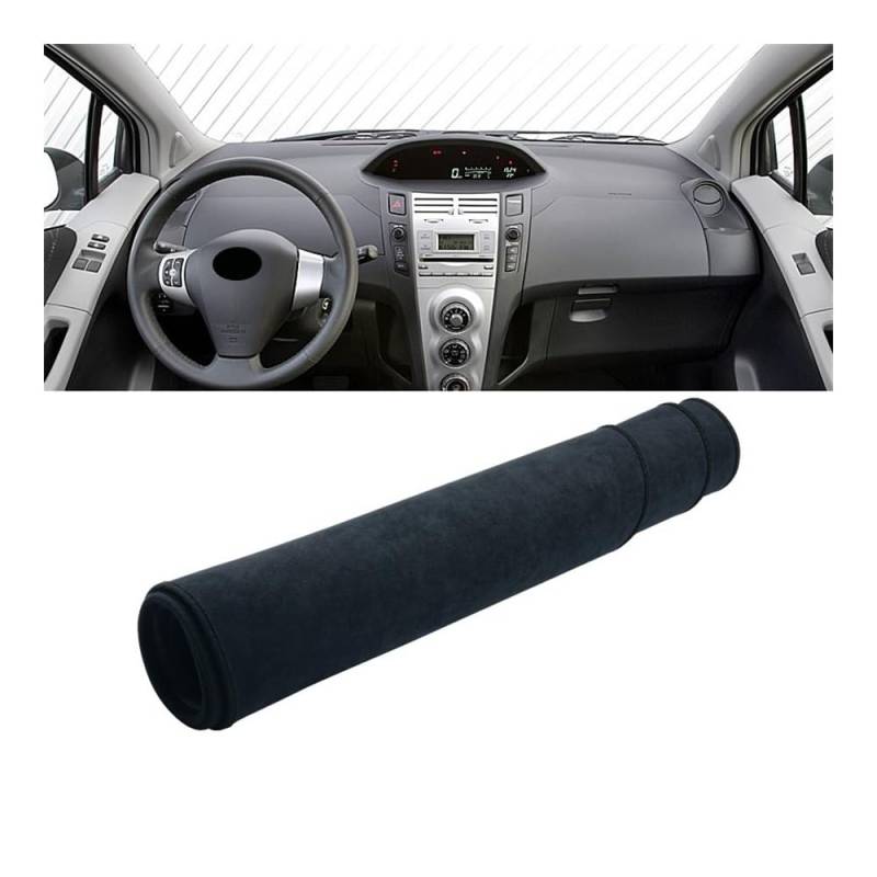 Armaturenbrett-Pad Auto Dashboard Abdeckung Sonnenschutz Matten Anti-Slip Fall Instrument Panel Teppiche Für Toy&ota Für Yaris Vitz 2006 2007 2008 2009 2010 2011(B LHD Black) von QGBUSQ