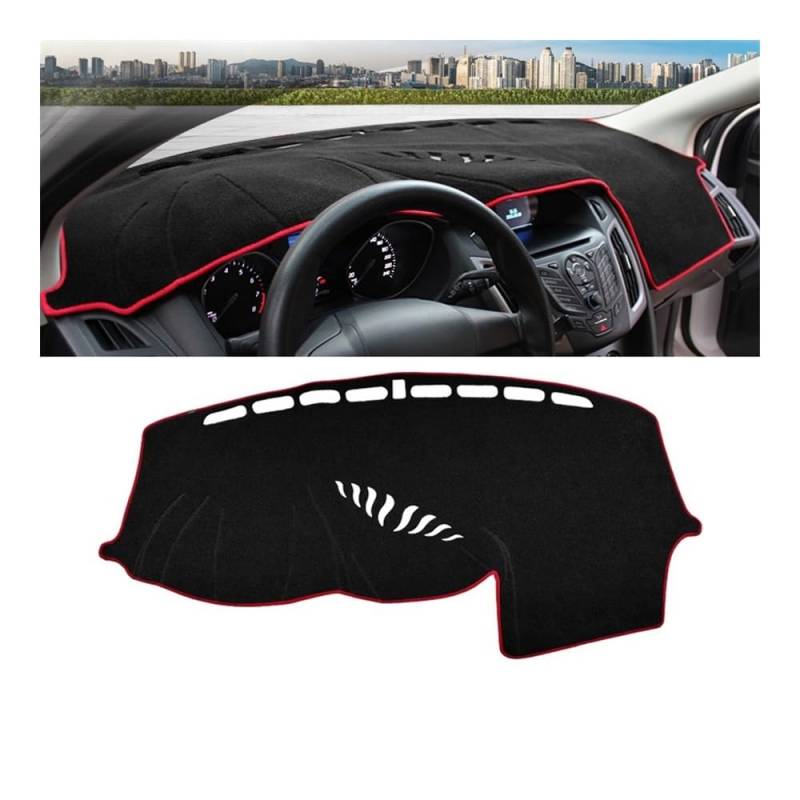 Armaturenbrett-Pad Auto Dashboard Abdeckung Sonnenschutz Matten Instrument Panel Fall Teppiche Für For&d Für Focus 3 MK3 2011 2012 2013 2014 2015 2016 2017(Red Side) von QGBUSQ