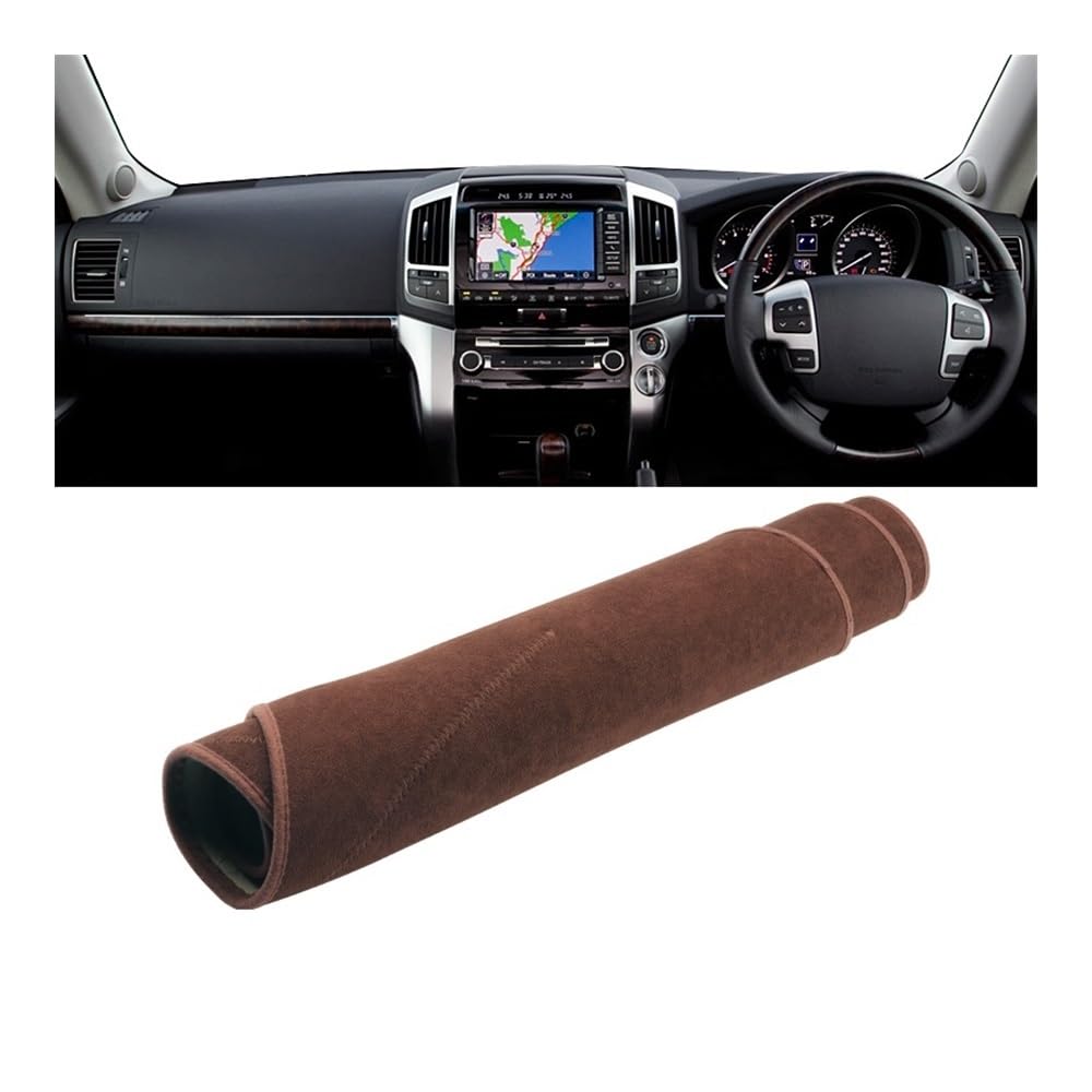 Armaturenbrett-Pad Auto Dashboard Abdeckung Sonnenschutz Matten Instrument Panel Teppiche Für Toy&ota Für Land Cruiser J200 2008-2016 2017 2018 2019 2020(RHD Brown) von QGBUSQ