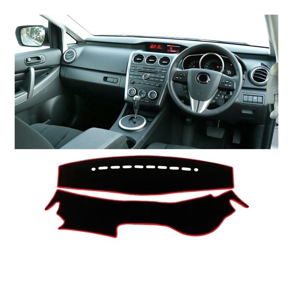 Armaturenbrett-Pad Auto Dashboard Abdeckung Sonnenschutz Matten Vermeiden Licht Pads Für Maz&da Für CX-7 Für CX7 2006 2007 2008 2009 2010 2011 2012(RHD Red Side) von QGBUSQ