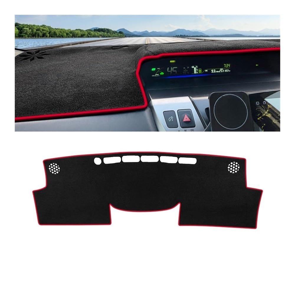 Armaturenbrett-Pad Auto Dashboard Abdeckung Sonnenschutz Pad Für Toy&ota Für Prius V Daihatsu Mebius Für ZVW40 2012 2013 2014 2015 2016 2017 2018 2019(A Red Side LHD) von QGBUSQ