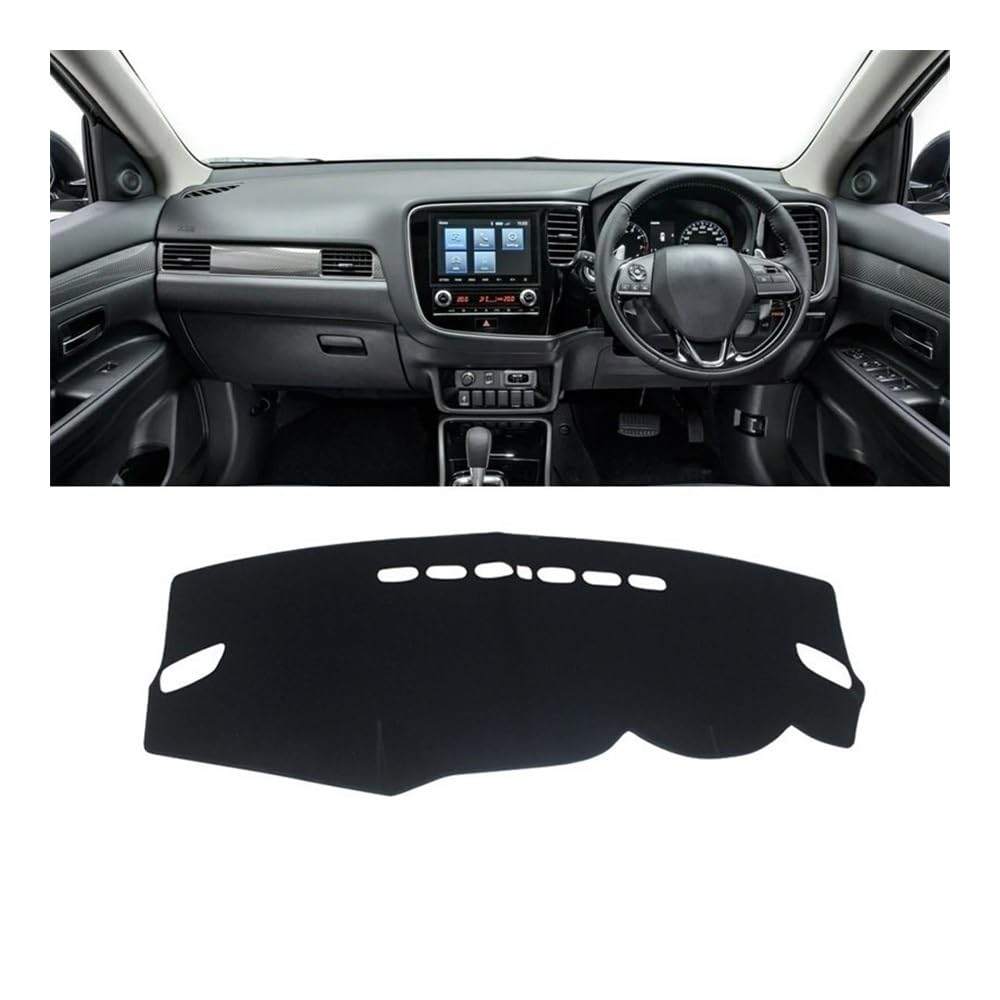 Armaturenbrett-Pad Auto Dashboard Abdeckung Sonnenschutz Pads Instrument Panel Teppiche Für Mitsub&ishi Für Outlander 3 2013 2014 2015 2016 2017 2018 2019 2020(A RHD Black Side) von QGBUSQ