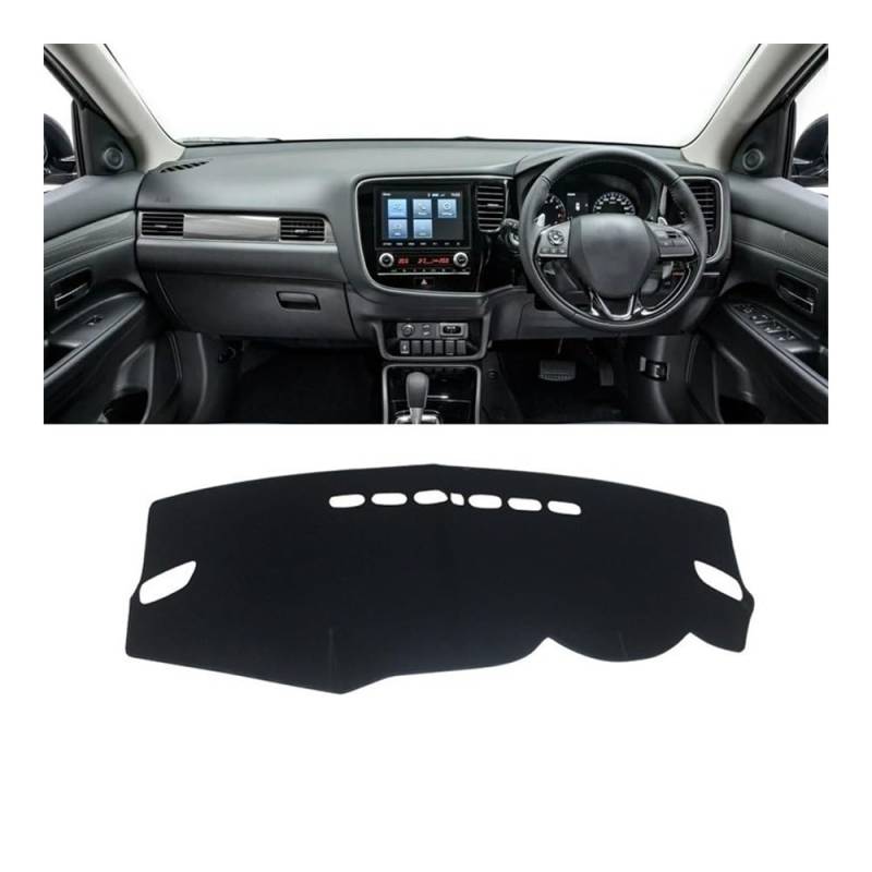 Armaturenbrett-Pad Auto Dashboard Abdeckung Sonnenschutz Pads Instrument Panel Teppiche Für Mitsub&ishi Für Outlander 3 2013 2014 2015 2016 2017 2018 2019 2020(A RHD Black Side) von QGBUSQ