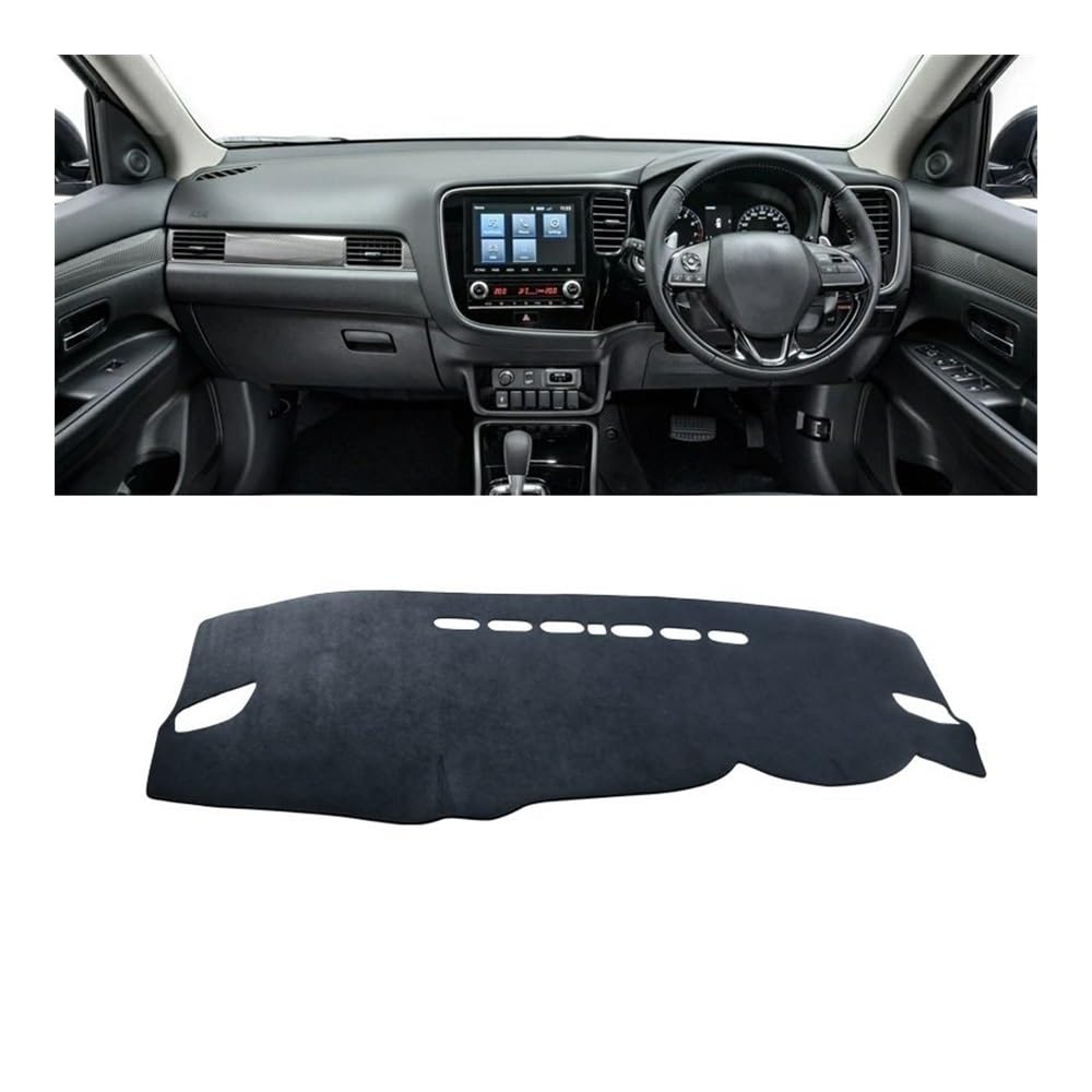 Armaturenbrett-Pad Auto Dashboard Abdeckung Sonnenschutz Pads Instrument Panel Teppiche Für Mitsub&ishi Für Outlander 3 2013 2014 2015 2016 2017 2018 2019 2020(B RHD Black) von QGBUSQ