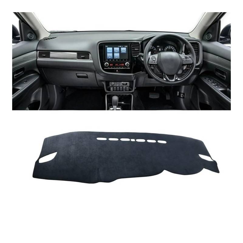 Armaturenbrett-Pad Auto Dashboard Abdeckung Sonnenschutz Pads Instrument Panel Teppiche Für Mitsub&ishi Für Outlander 3 2013 2014 2015 2016 2017 2018 2019 2020(B RHD Black) von QGBUSQ