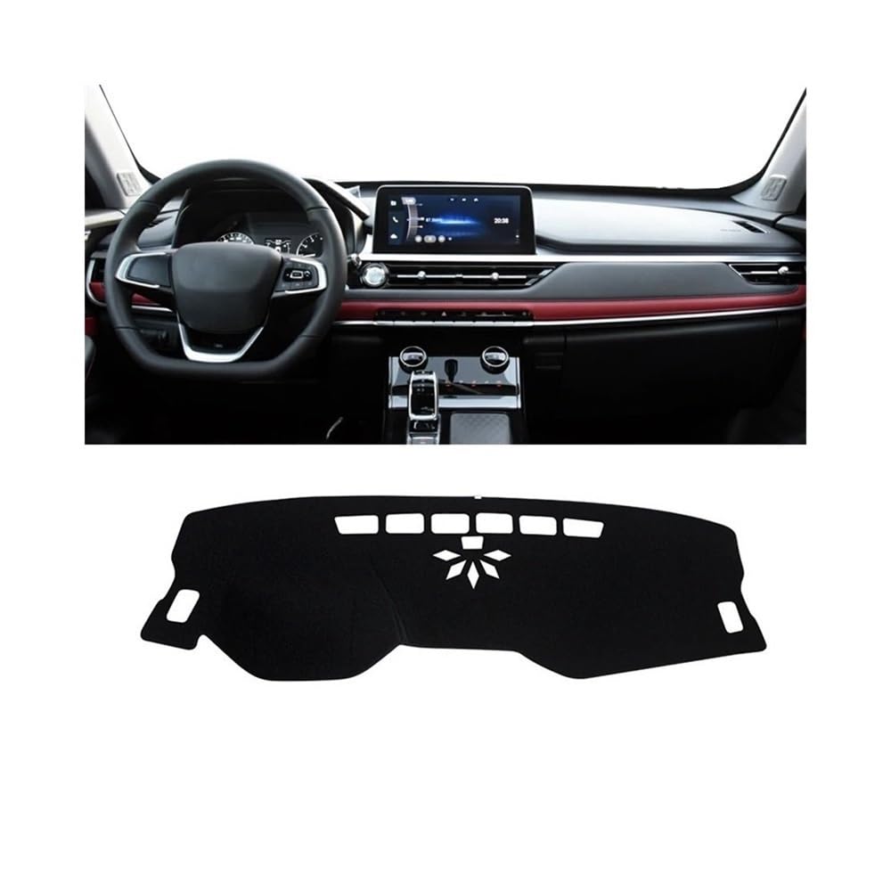 Armaturenbrett-Pad Auto Dashboard Abdeckung Sonnenschutz Vermeiden Licht Matte Instrument Panel Teppiche Für Chery Für Tiggo 7 Pro 2020 2021 2022 2023(A Black Side) von QGBUSQ