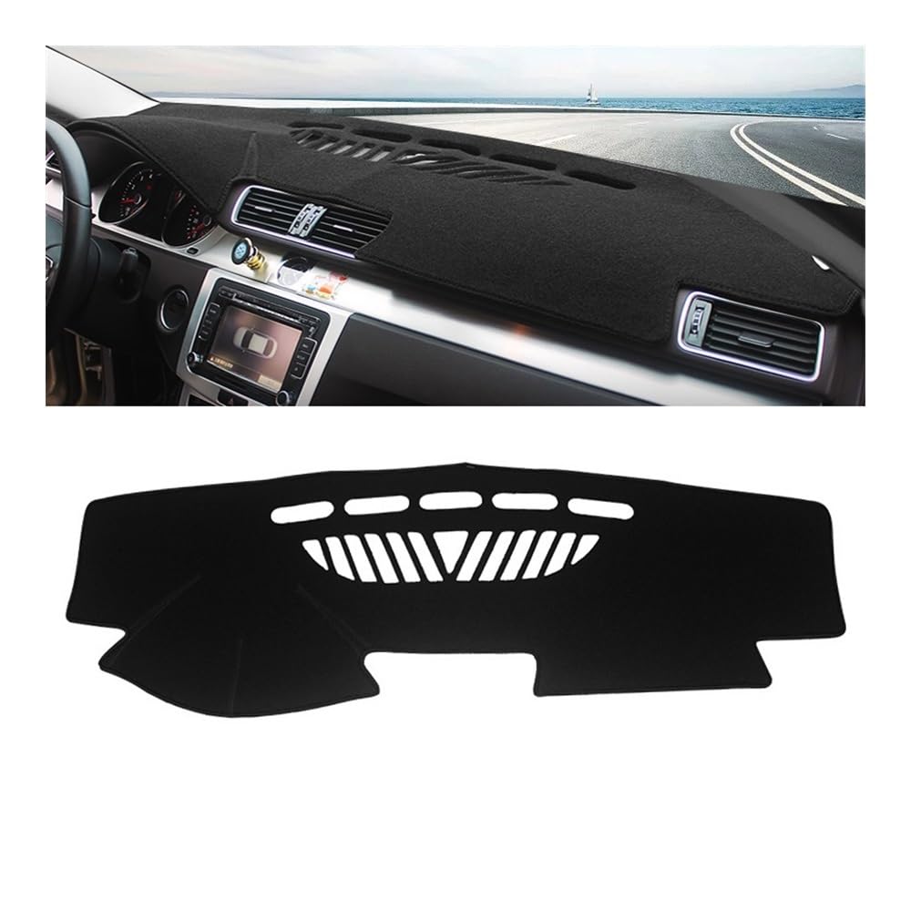 Armaturenbrett-Pad Auto Dashboard Abdeckung Sonnenschutz Vermeiden Licht Matte Non-Slip Pad Für V&W Für Passat B6 2005-2012 Für CC 2009-2013(A Black Side LHD) von QGBUSQ