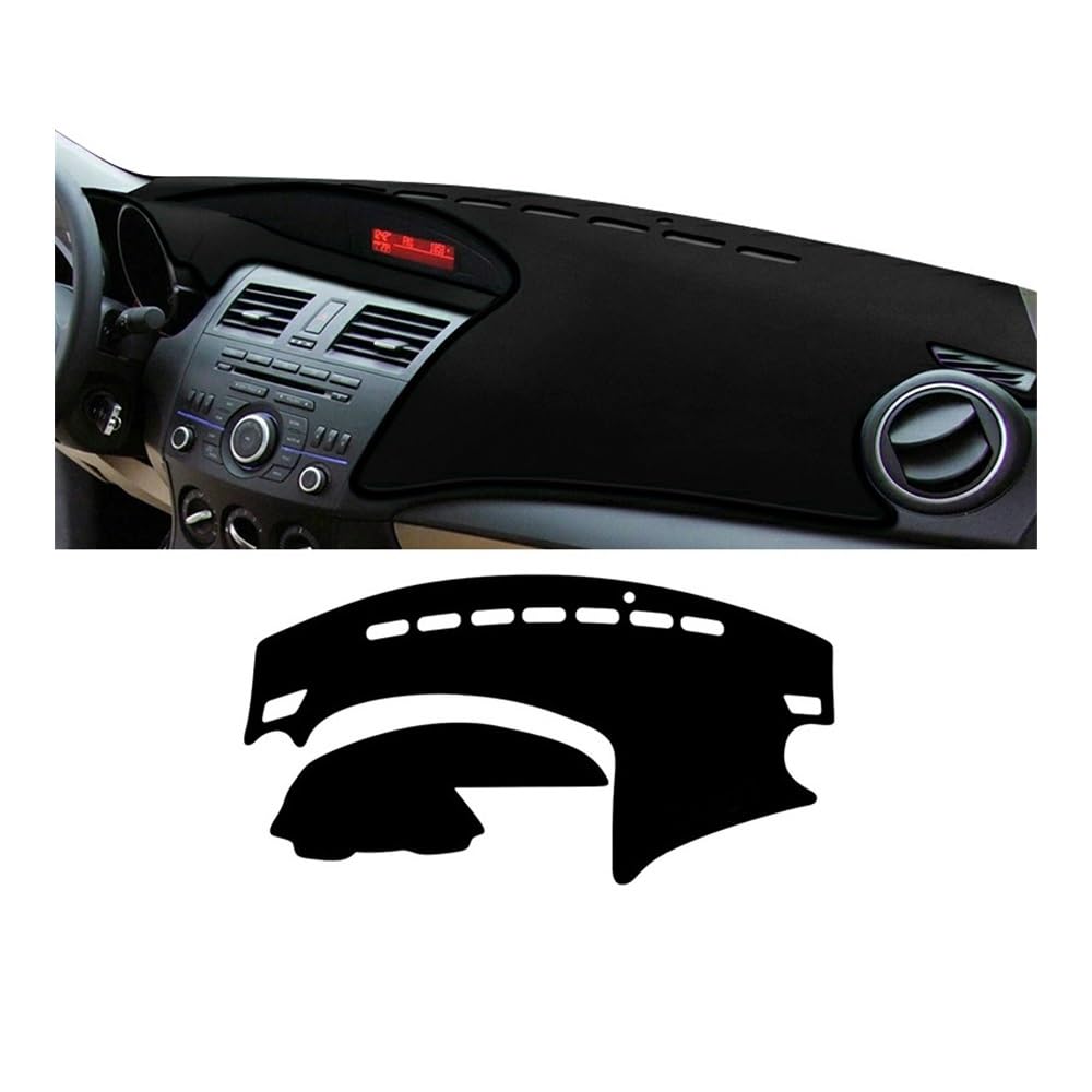 Armaturenbrett-Pad Auto Dashboard Abdeckung Sonnenschutz Vermeiden Licht Matte Non-Slip Pad Instrument Teppiche Für Maz&da 3 M3 BL 2010 2011 2012 2013(A Black Side) von QGBUSQ