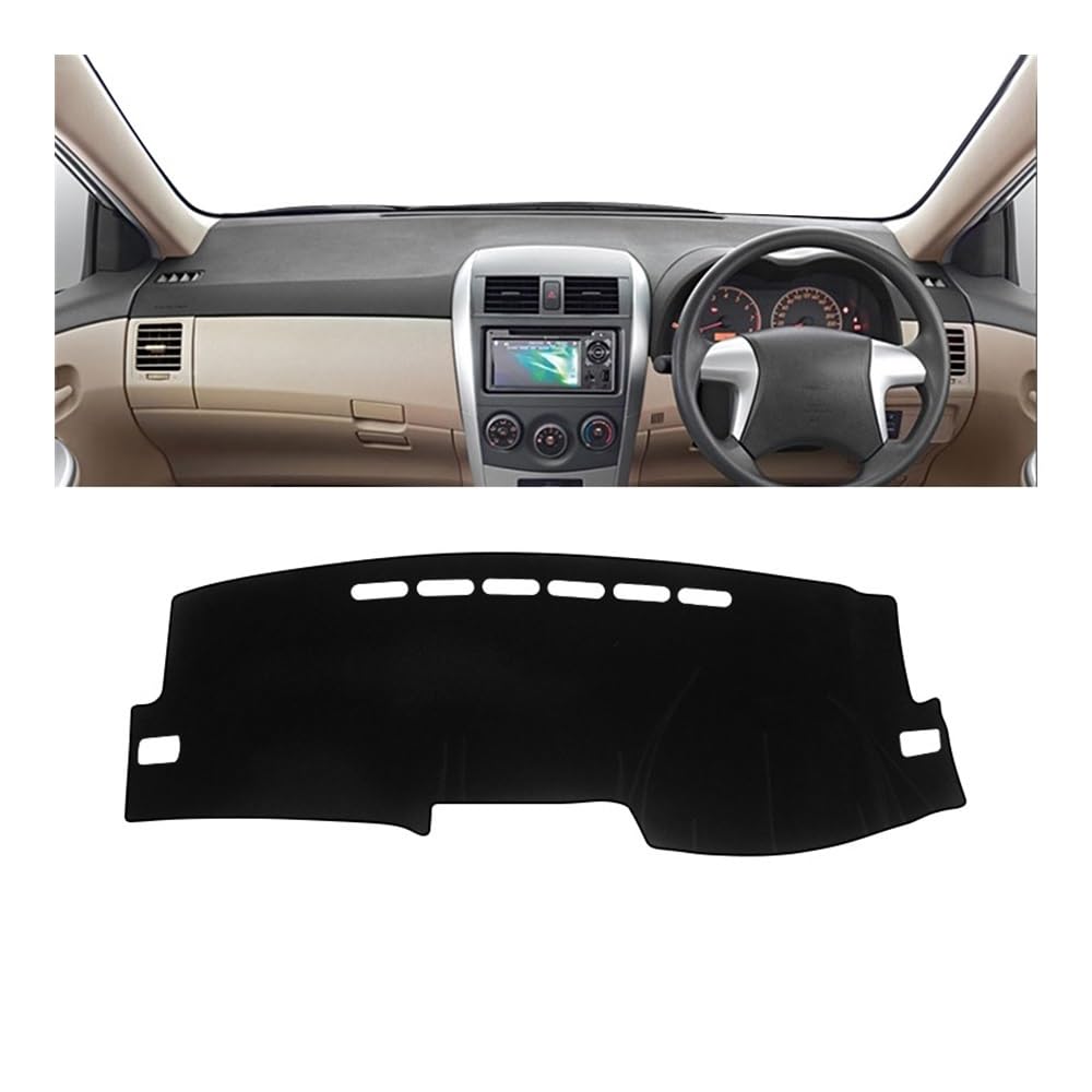 Armaturenbrett-Pad Auto Dashboard Abdeckung Sonnenschutz Vermeiden Licht Matten Pad Für Toy&ota Für Coro┐lla Axio Fielder E140 E150 2006-2010 2011 2012 2013(A RHD Black) von QGBUSQ