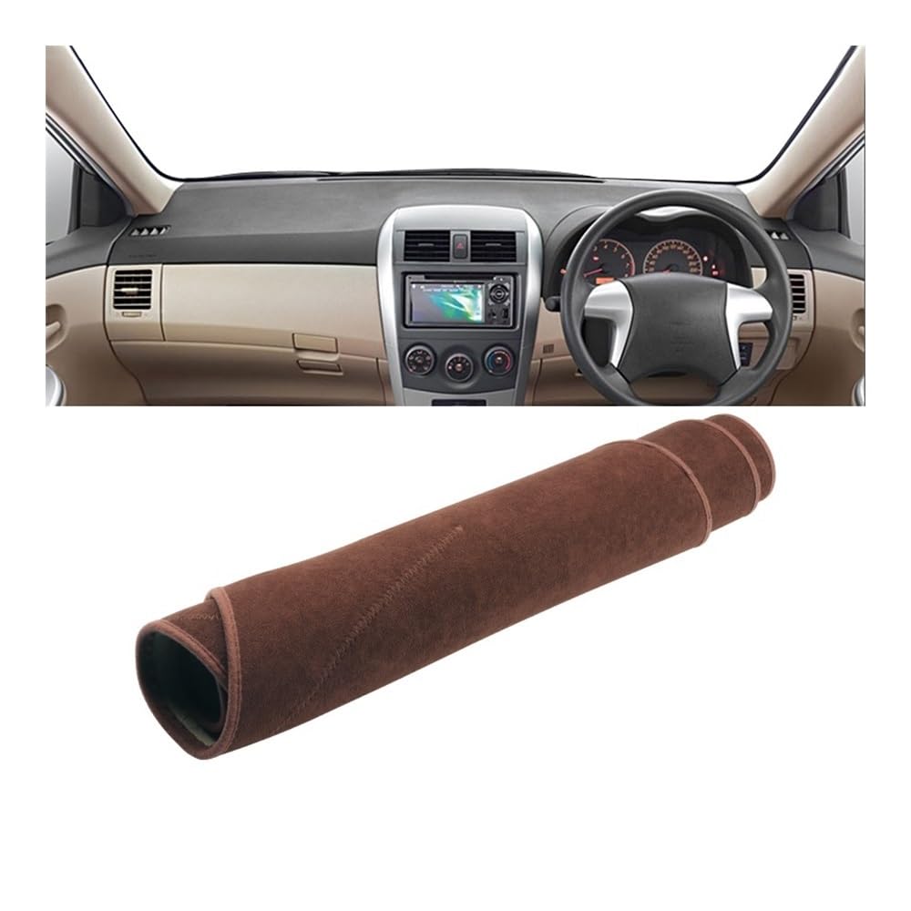 Armaturenbrett-Pad Auto Dashboard Abdeckung Sonnenschutz Vermeiden Licht Matten Pad Für Toy&ota Für Coro┐lla Axio Fielder E140 E150 2006-2010 2011 2012 2013(B RHD Brown) von QGBUSQ