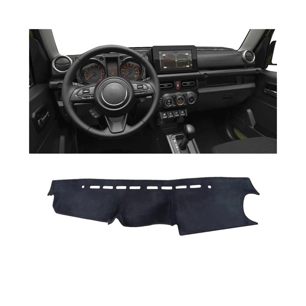 Armaturenbrett-Pad Auto Dashboard Abdeckung Sonnenschutz Vermeiden Licht Nicht-Slip Mat Schutz Für Suzu&ki Für Jimny Für JB64 Für JB74 2019 2020 2021 2022 2023(LHD Black) von QGBUSQ