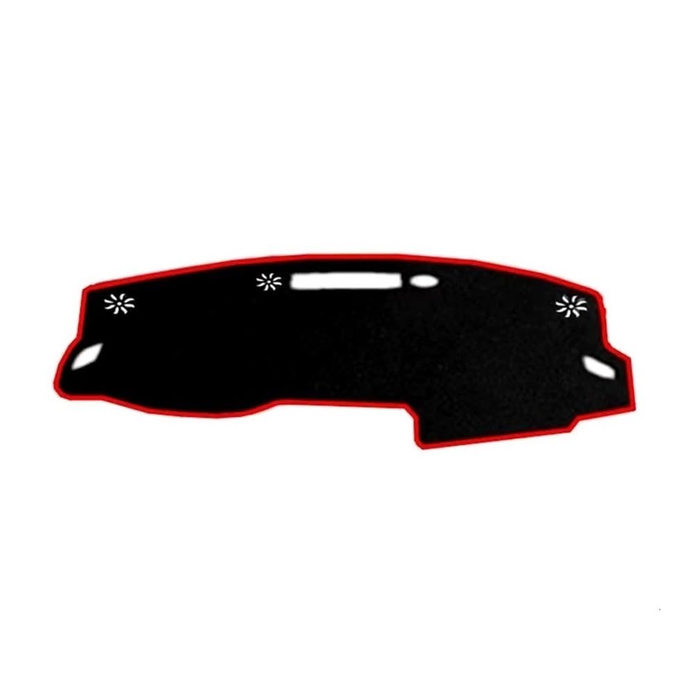 Armaturenbrett-Pad Auto Dashboard Abdeckung Sonnenschutzdach Matte Dash Schützen Teppich Teppich Für N&issan Für X-trail Für Xtrail Rogue T33 2021 2022 2023(Without HUD LHD,Red Edge) von QGBUSQ