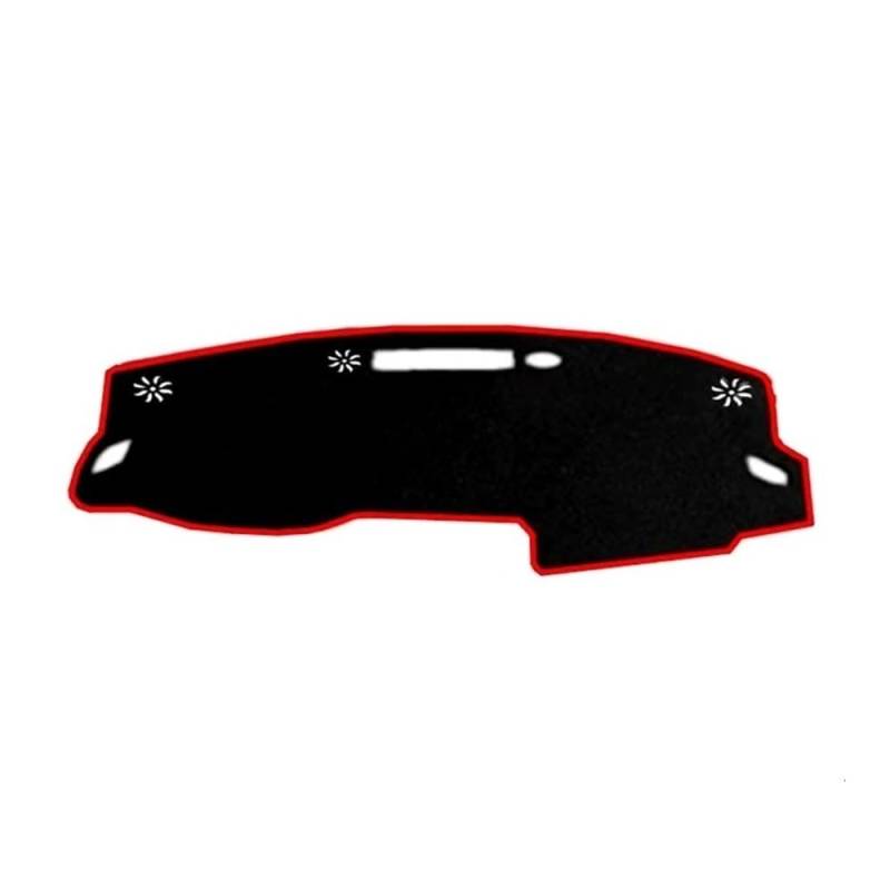 Armaturenbrett-Pad Auto Dashboard Abdeckung Sonnenschutzdach Matte Dash Schützen Teppich Teppich Für N&issan Für X-trail Für Xtrail Rogue T33 2021 2022 2023(Without HUD LHD,Red Edge) von QGBUSQ
